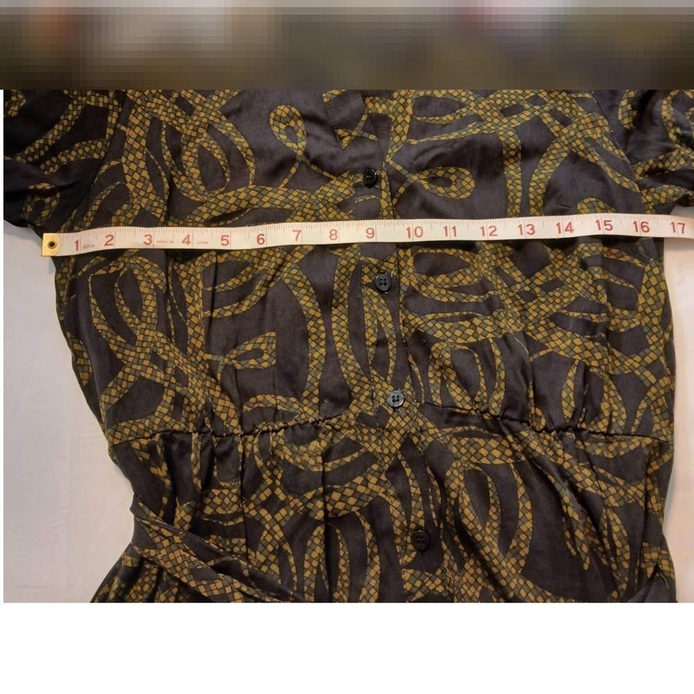 NWT Richard Allen x H&M Shirt Dress Black Yellow Geometric  Pockets Sz 4 Mod - Picture 9 of 13